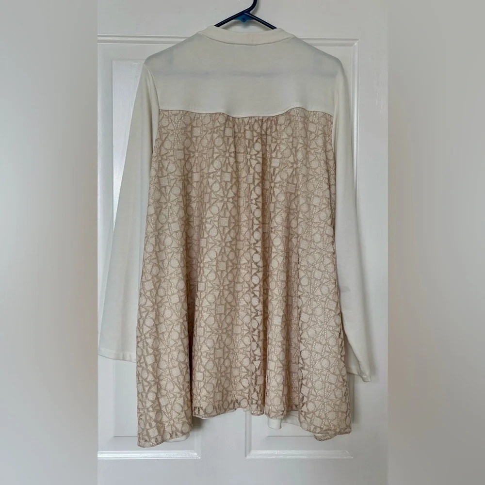 LOGO by Lori Goldstein White Lace Jacket - Picture 3 of 7